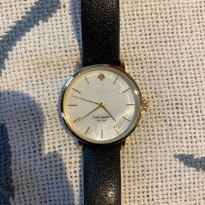 Kate Spade black leather and gold watch
